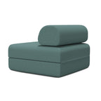 2-Seater Modular Sofa - Striped Outdoor Fabric - White and Dark Green
