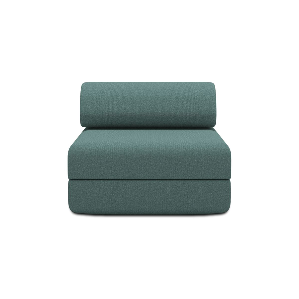 2-Seater Modular Sofa - Striped Outdoor Fabric - White and Dark Green