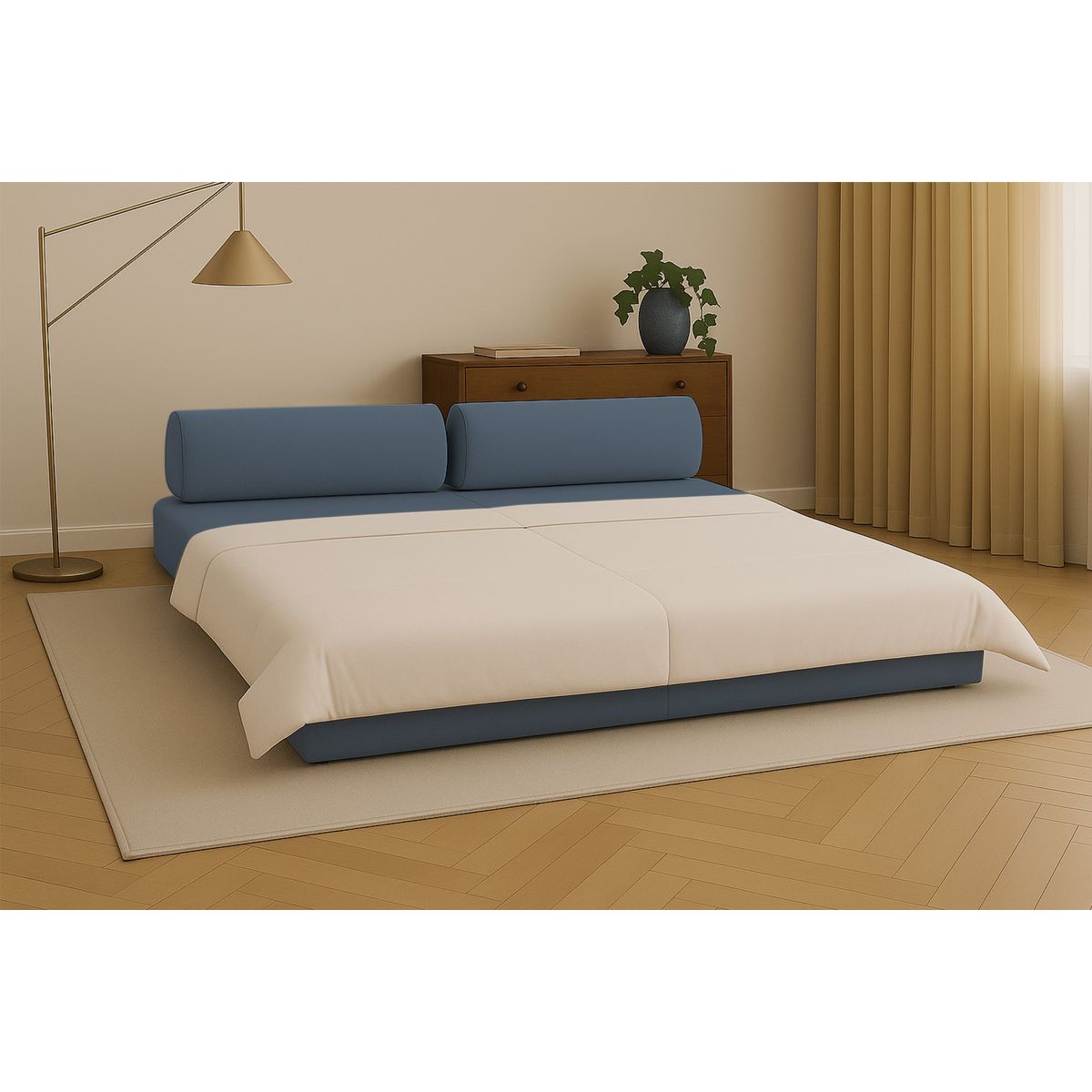 Canapé Droit Gemma - 3 Places - Tissu Lisse