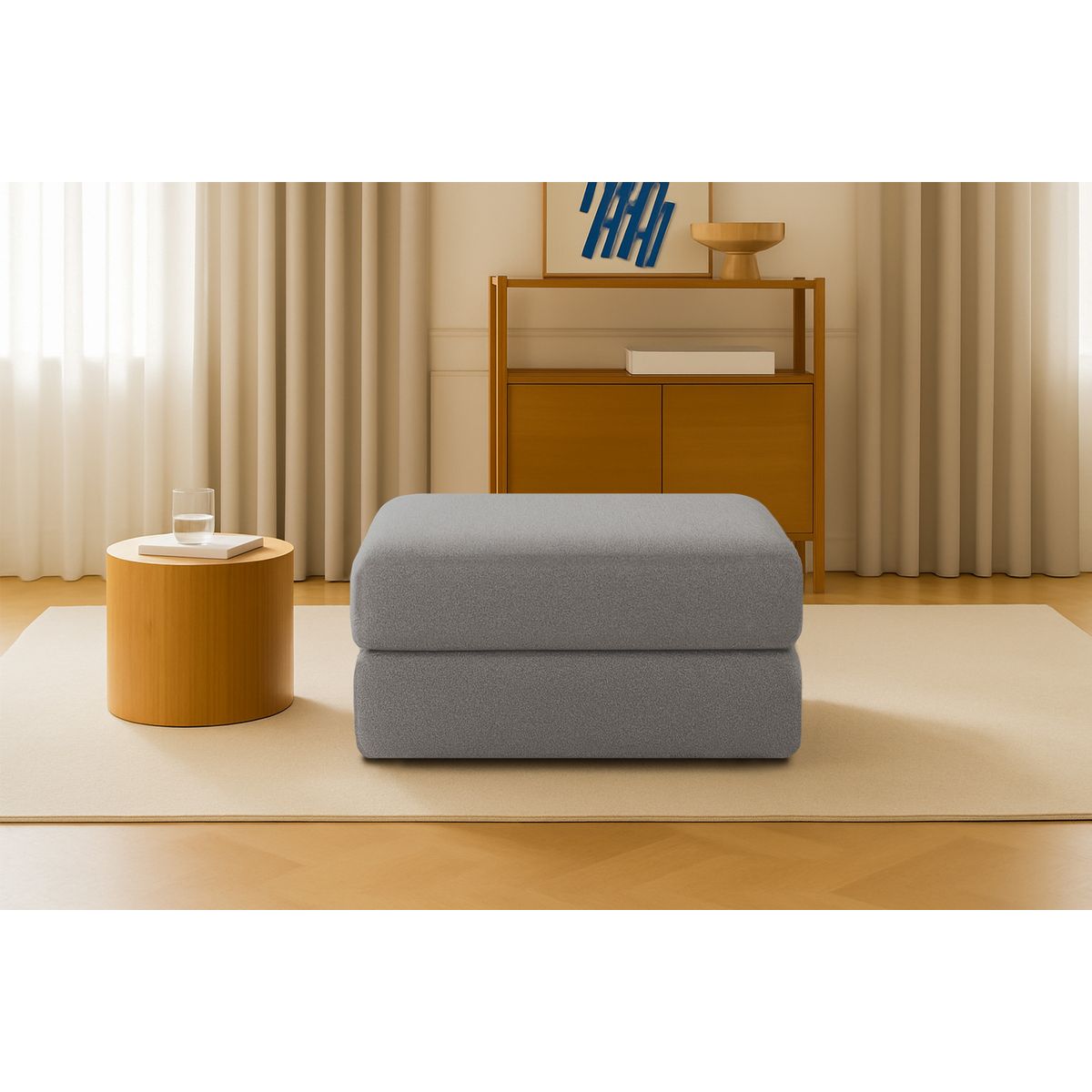 Gemma Pouf - Smooth Fabric