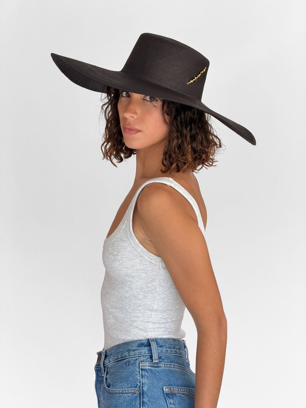 Gena Xl Straw Hat - Black