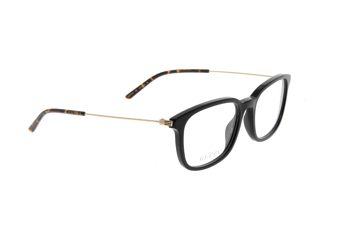 Luxury Eyewear – Occhiali da vista - Gucci, occhiali da vista neri con aste sottili dorate e motivo tartarugato
