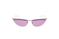 Luxury Eyewear – Occhiali Da Sole - Gucci, occhiali da sole con lenti viola e montatura sottile argentata, vista frontale