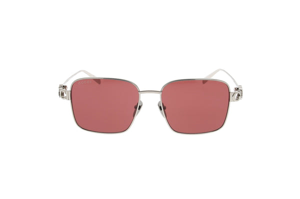 Luxury Eyewear – Lunettes De Soleil - Gucci, lunettes de soleil rectangulaires en métal argenté avec verres roses