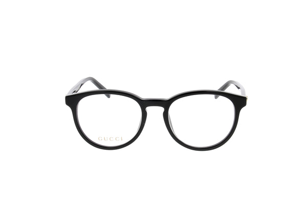 Luxury Eyewear – Brille - Gucci, schwarze Brille, runde Fassung, Vorderansicht