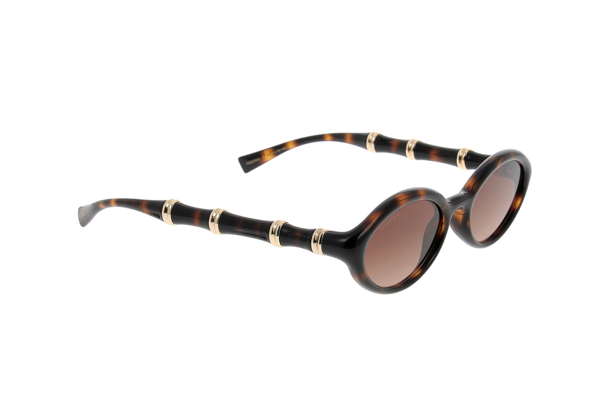 Luxury Eyewear – Okulary przeciwsłoneczne - Gucci, brązowe okulary przeciwsłoneczne z bambusowymi zausznikami i przyciemnianymi szkłami