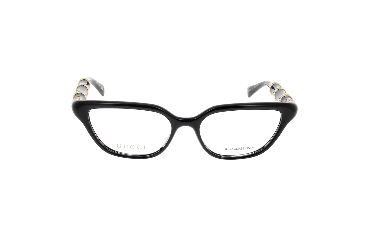 Luxury Eyewear – Lunettes De Vue - Gucci, lunettes de vue noires en forme d'oeil de chat, vue de face
