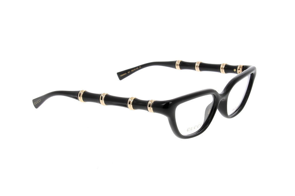 Luxury Eyewear – Lunettes De Vue - Gucci, lunettes de vue noires avec branches en bambou et détails dorés