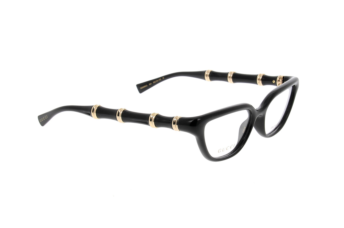 Luxury Eyewear – Lunettes De Vue - Gucci, lunettes de vue noires avec branches en bambou et détails dorés