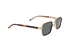 Luxury Eyewear – Solbriller - Gucci, solbriller med guldfarvet stel og brune stænger, set i trekvart profil