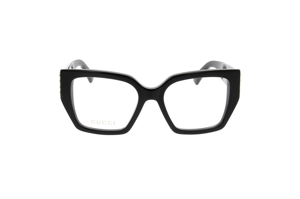 Luxury Eyewear – Brillen - Gucci, zwarte bril, vierkant montuur, vooraanzicht