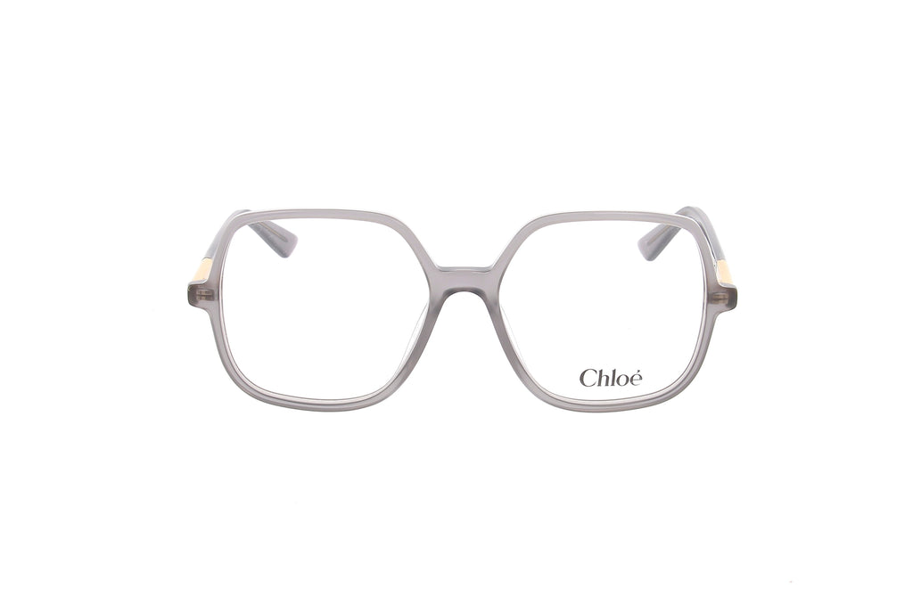 Luxury Eyewear – Solglasögon - Chloe, fyrkantig grå glasögonbåge, framifrån