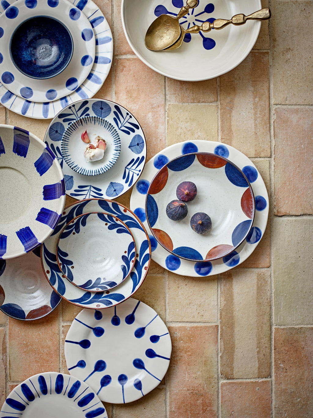 Linora - Assiette - Bleu - Grès