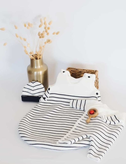 Ensemble Pour Bébé - Saint Malo - Écru À Rayures Marines
