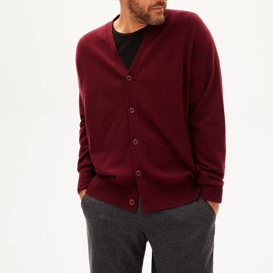 Cashmere Wool Cardigan - Dahlia - Men