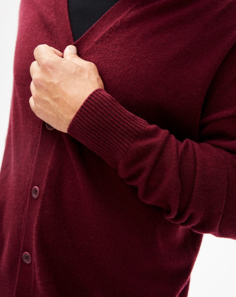 Cashmere Wool Cardigan - Dahlia - Men