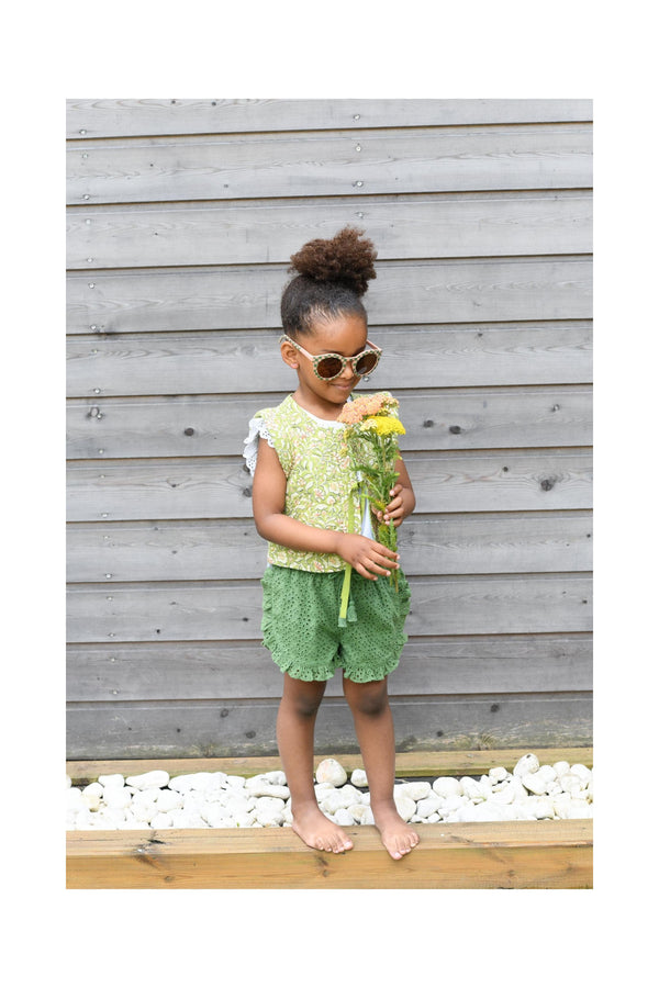 Cherry Girls' Cardigan Olive Green
