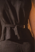 Gilet Marcel Lin Viscose Noir