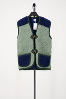 Gilet Bicolore Dana 100% Laine - Vert/Bleu - Femme