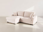 Gisele - Reversible 4-Seater Corner Sofa Bed with Large Chaise Longue and Storage Compartment - Corduroy - Beige