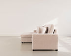 Gisele - Reversible 4-Seater Corner Sofa Bed with Large Chaise Longue and Storage Compartment - Corduroy - Beige