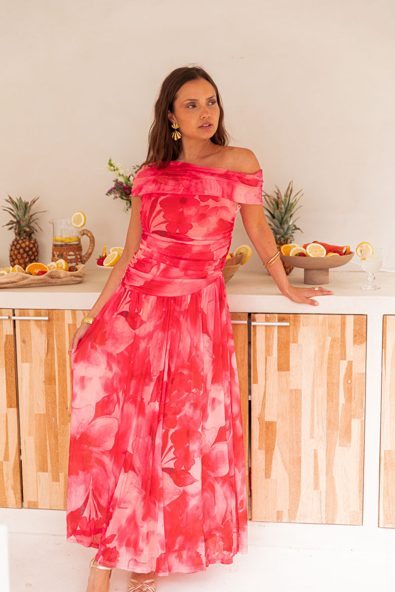 GLORIA Fuchsia - Robe Longue