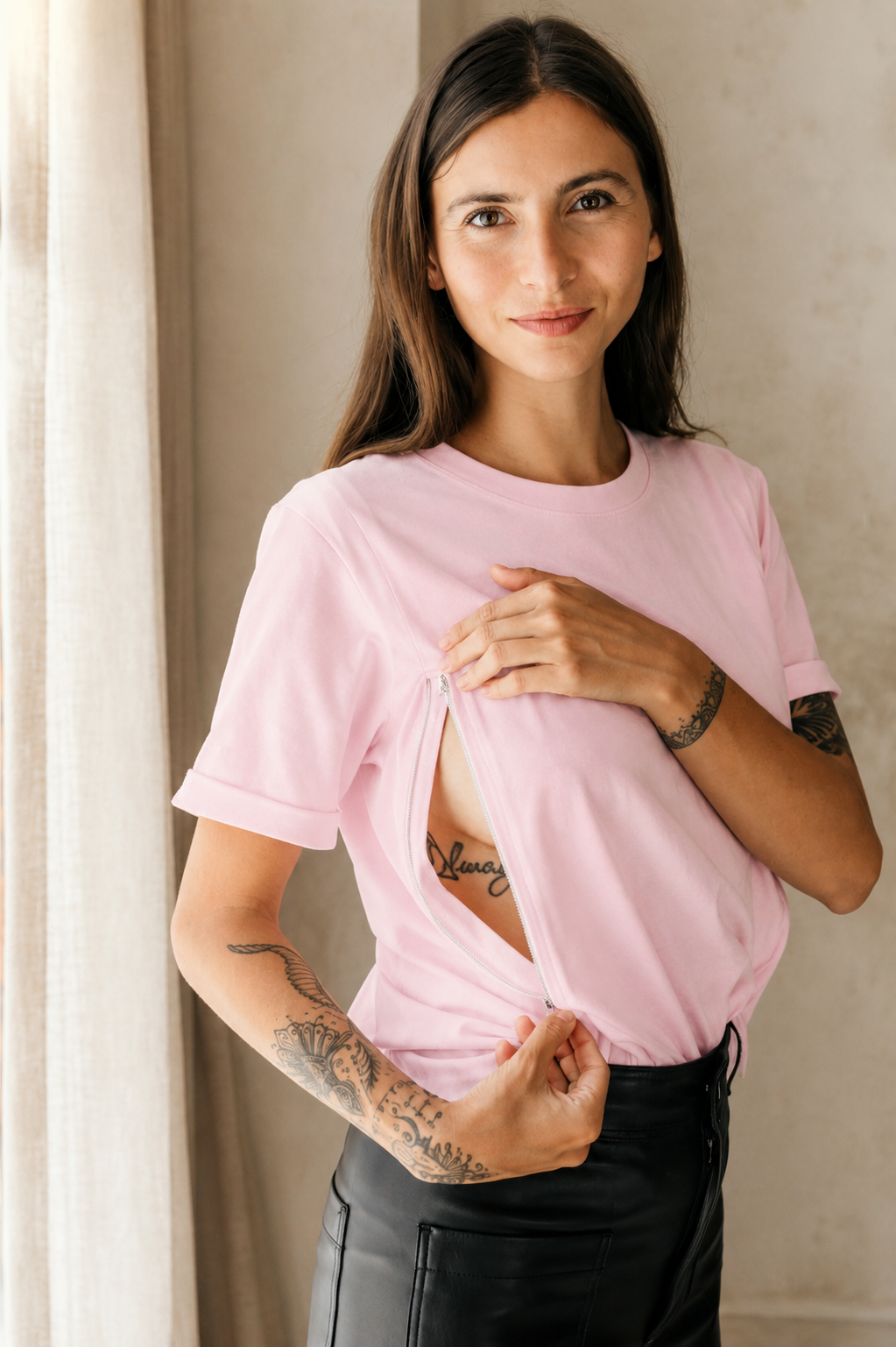 T-Shirt D'Allaitement Rose Glow