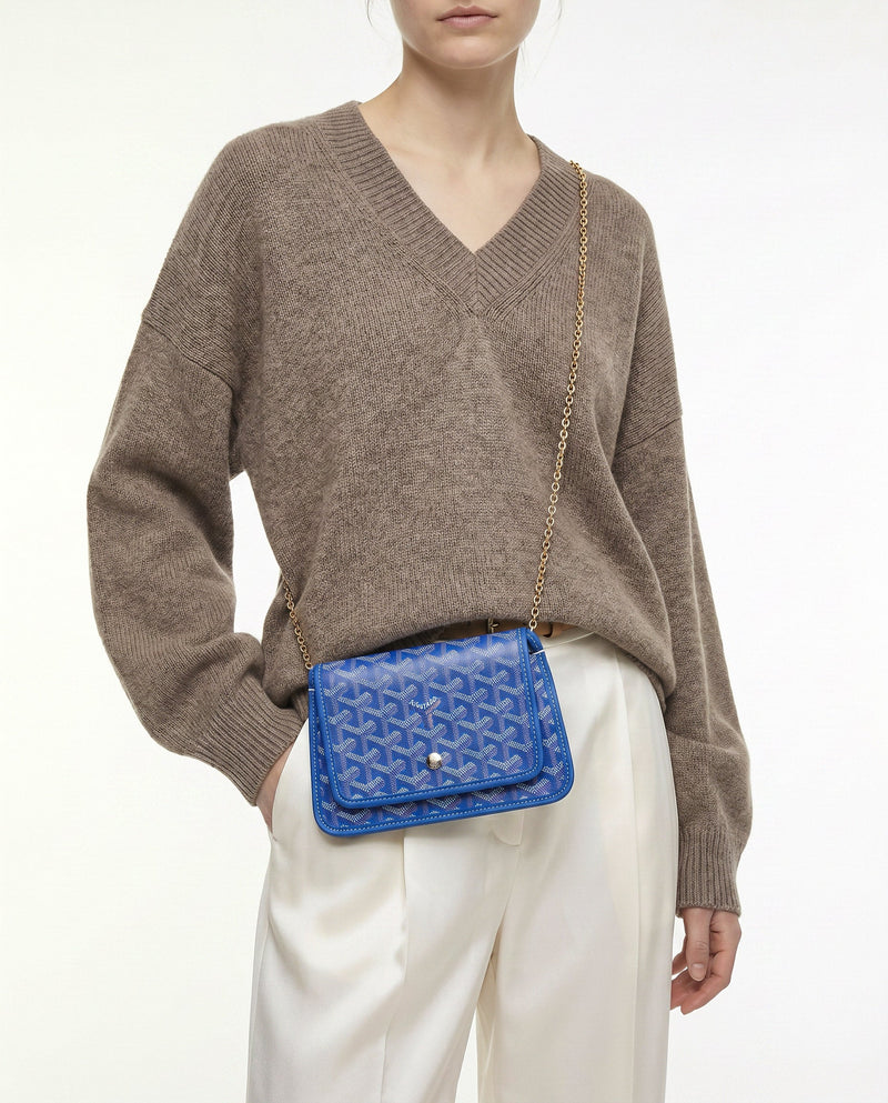 Cartera Goyard Plumet Pocket Goyardine Azul Real