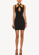 Balmain - Mini Robe Dos Nu - Noir Or - Femme