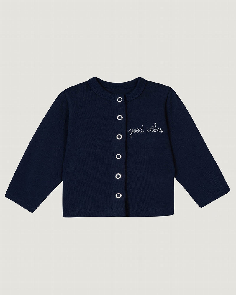 "good vibes" viviani cardigan#color_navy