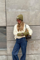 Bonnet Duveteux Vert Et Citron Vert