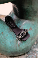 Catena Black & Glam High-Heel Ankle Sandal