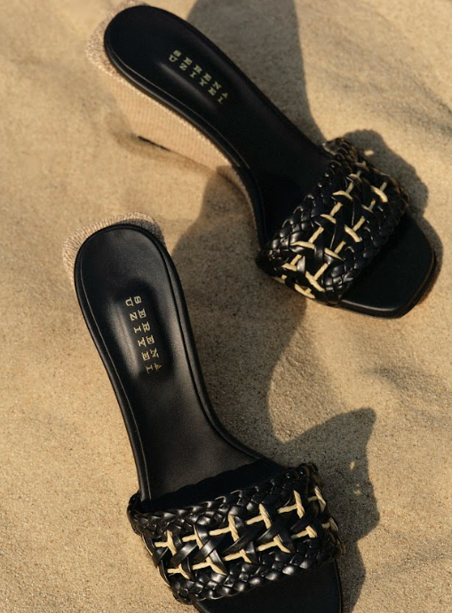 Almeria Black Wedge Sandal