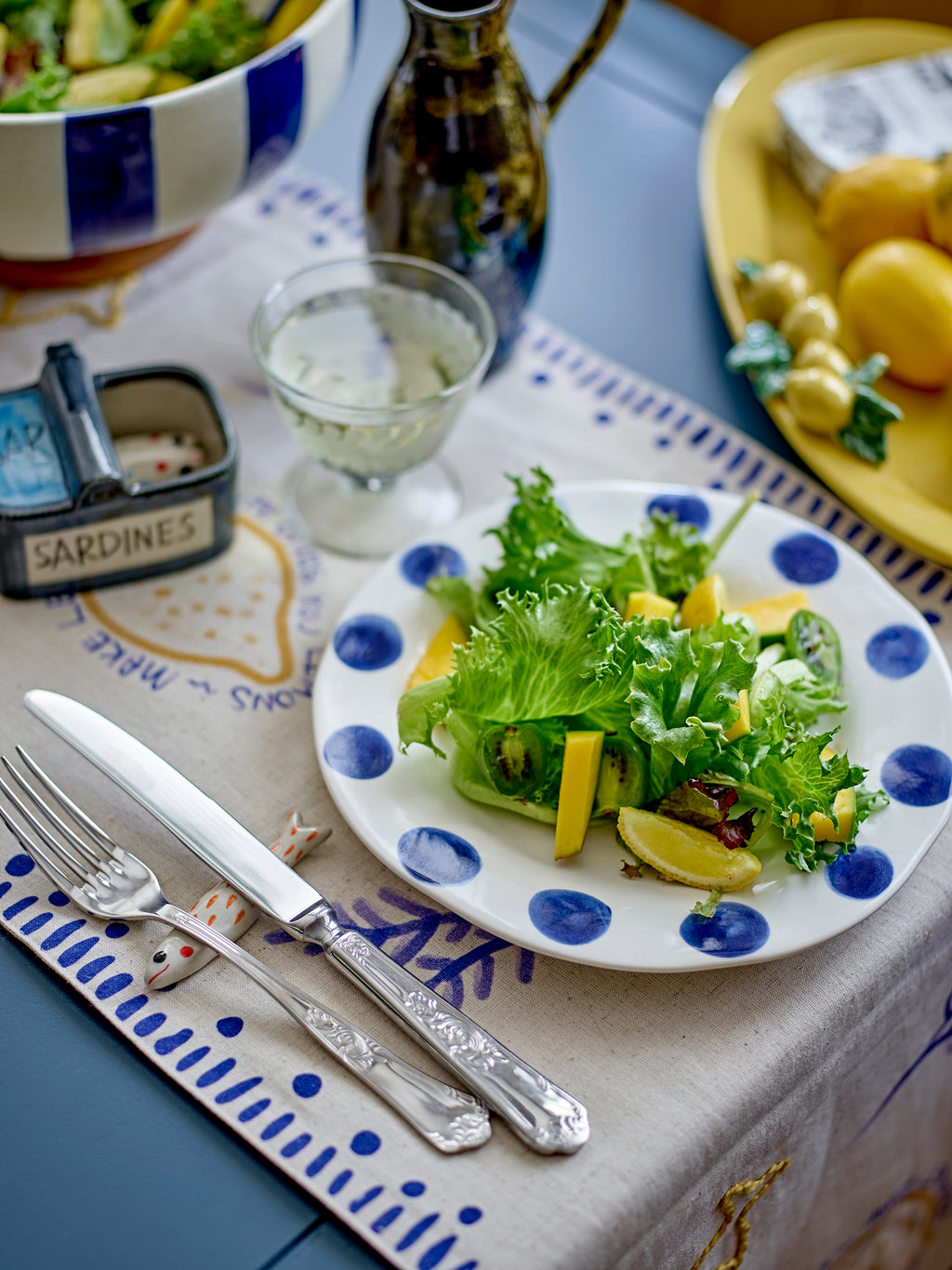 Linora - Assiette - Bleu - Grès