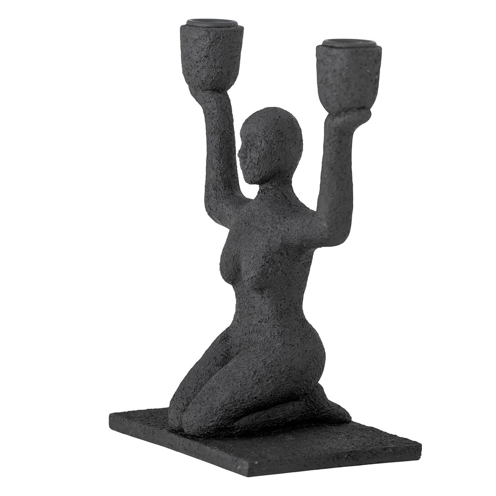 Lucie - Set of 6 Candle Holders - Black - Polyresin
