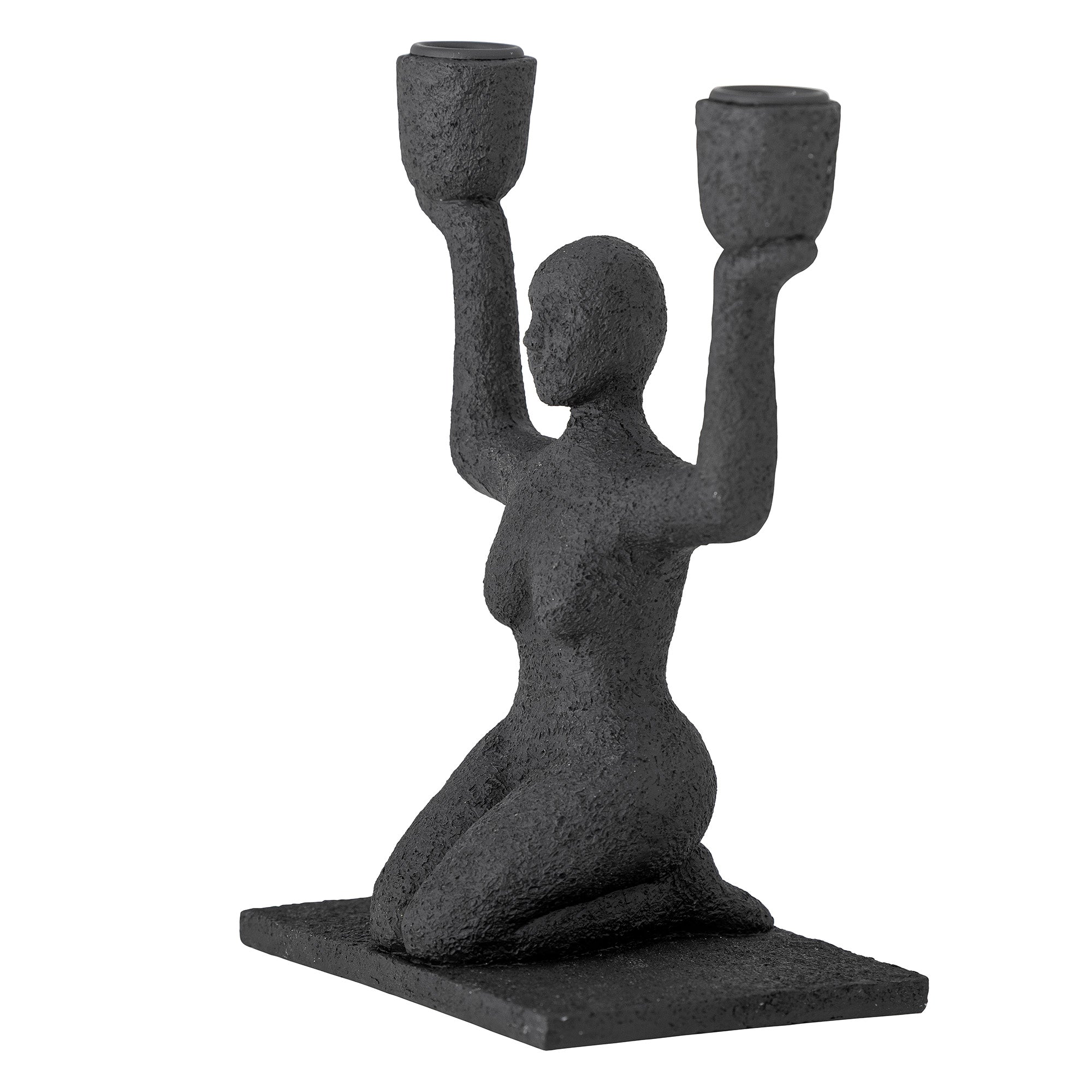 Lucie - Set of 6 Candle Holders - Black - Polyresin