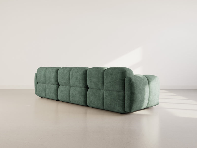 Grace - Sofá Modular - 3 Plazas - Terciopelo Texturizado - Verde