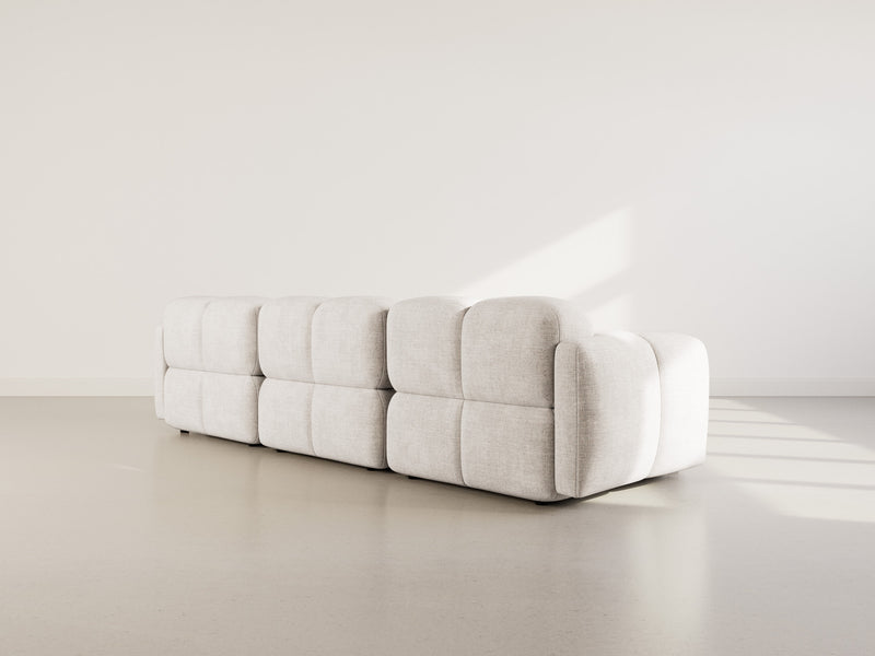 Grace - Canapé Modulable - 3 Places - Velours Texturé - Beige