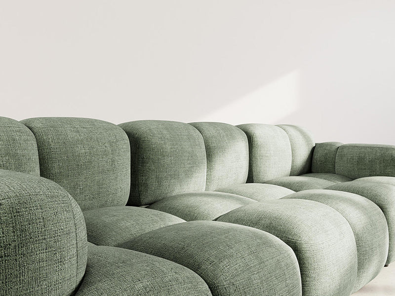Grace - Canapé Modulable - 3 Places - Velours Texturé - Vert Sauge