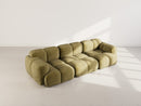 Grace - Canapé Modulable - 3 Places - Velours Texturé - Vert Olive