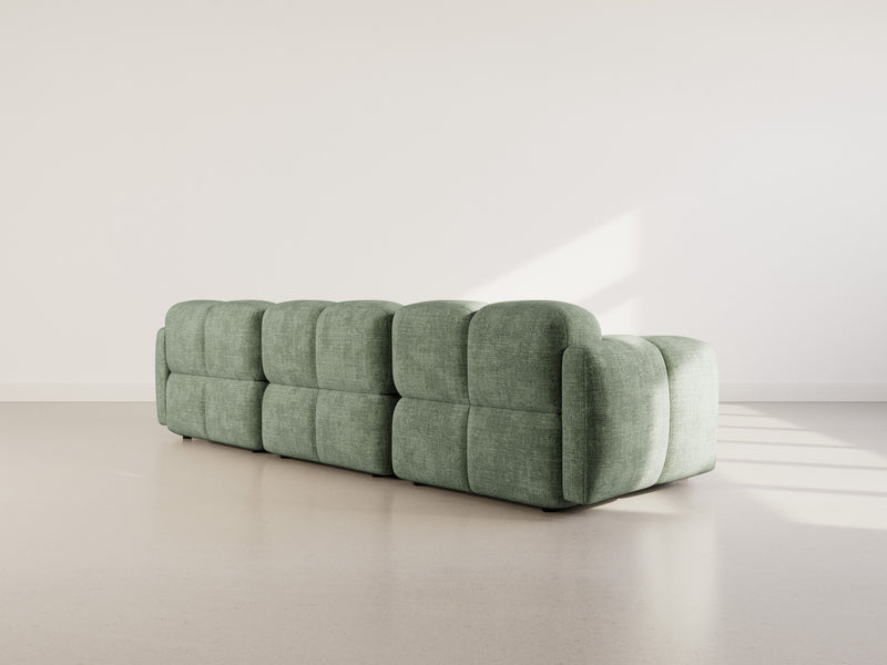 Grace - Canapé Modulable - 3 Places - Velours Texturé - Vert Sauge