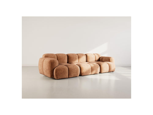 Grace - Canapé Modulable - 3 Places - Velours Texturé - Rouille