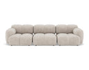 Grace - Canapé Modulable - 3 Places - Velours Texturé - Beige