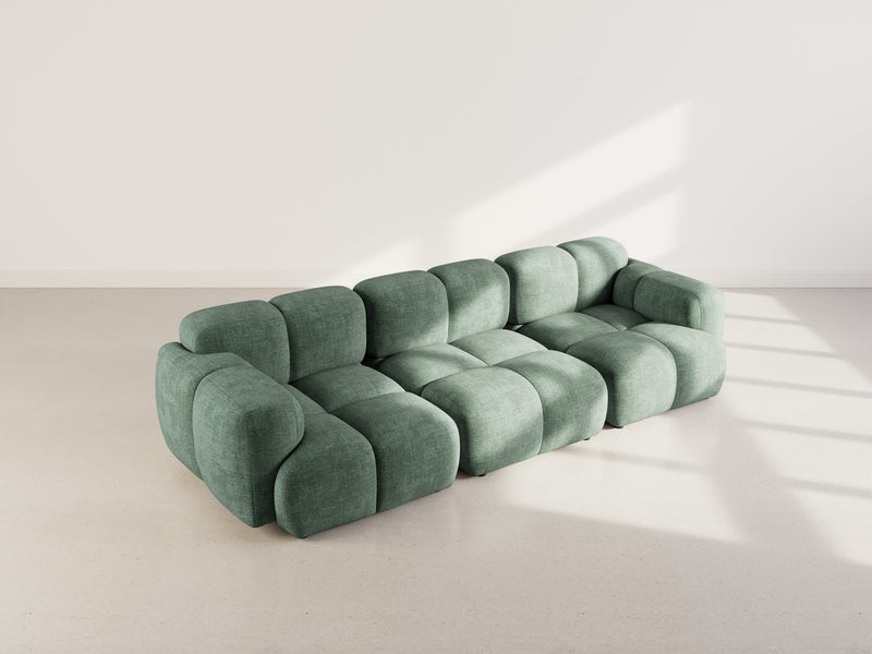 Grace - Sofá Modular - 3 Plazas - Terciopelo Texturizado - Verde