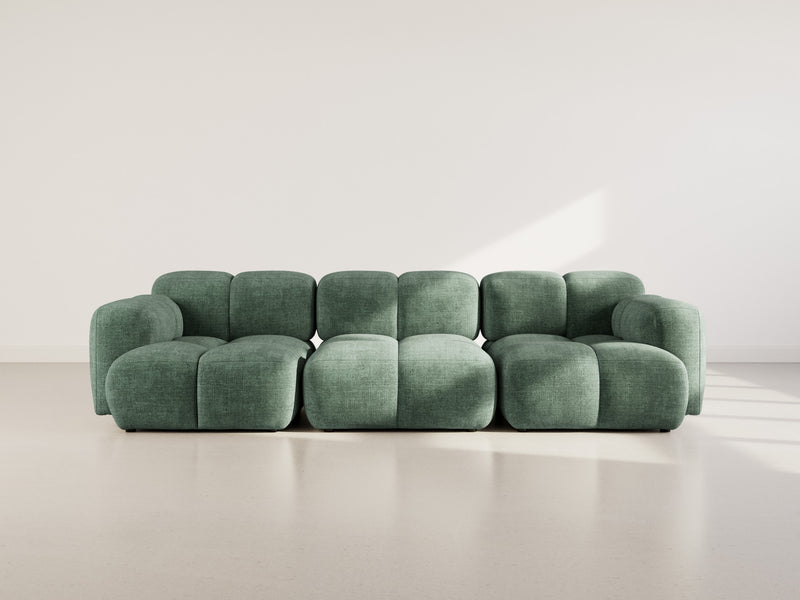 Grace - Sofá Modular - 3 Plazas - Terciopelo Texturizado - Verde