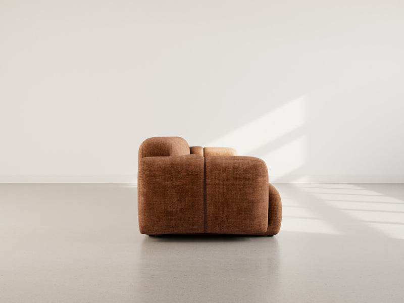 Grace - Canapé Modulable - 3 Places - Velours Texturé - Rouille