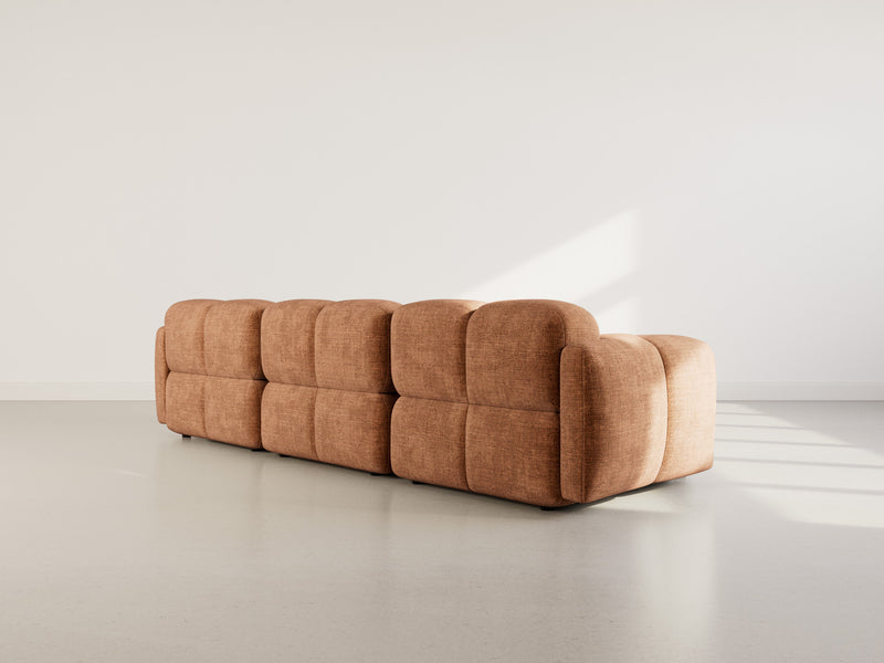 Grace - Canapé Modulable - 3 Places - Velours Texturé - Rouille