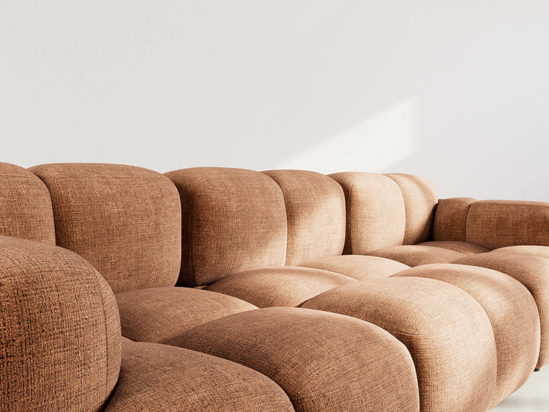 Grace - Canapé Modulable - 3 Places - Velours Texturé - Rouille