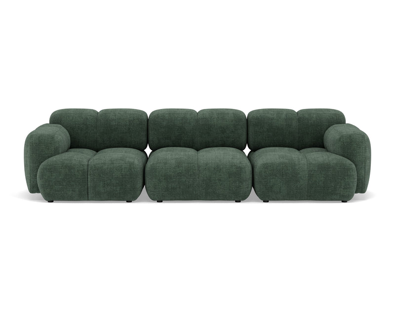 Grace - Sofá Modular - 3 Plazas - Terciopelo Texturizado - Verde