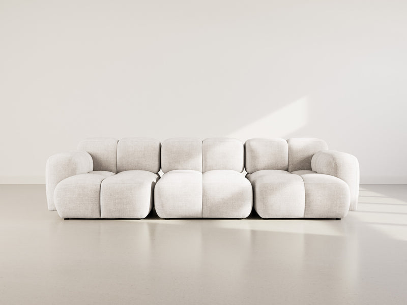 Grace - Canapé Modulable - 3 Places - Velours Texturé - Beige